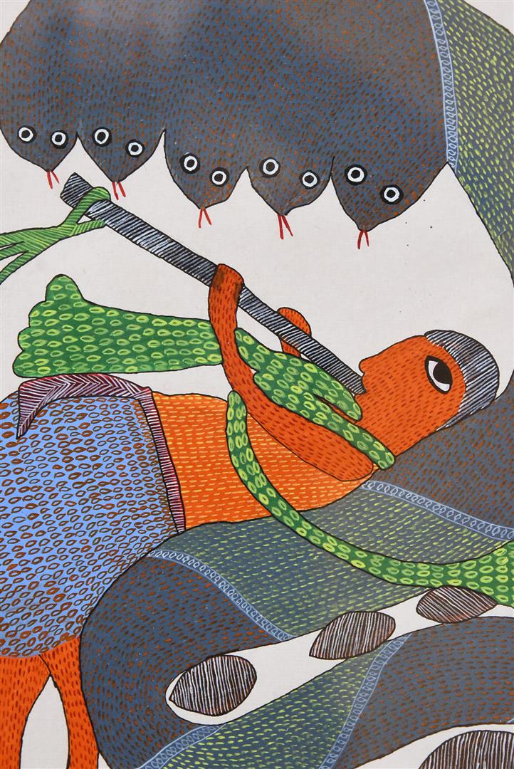 Vishnu of Krishna met Sheshnag, Durgabai Vyam, zonder datum